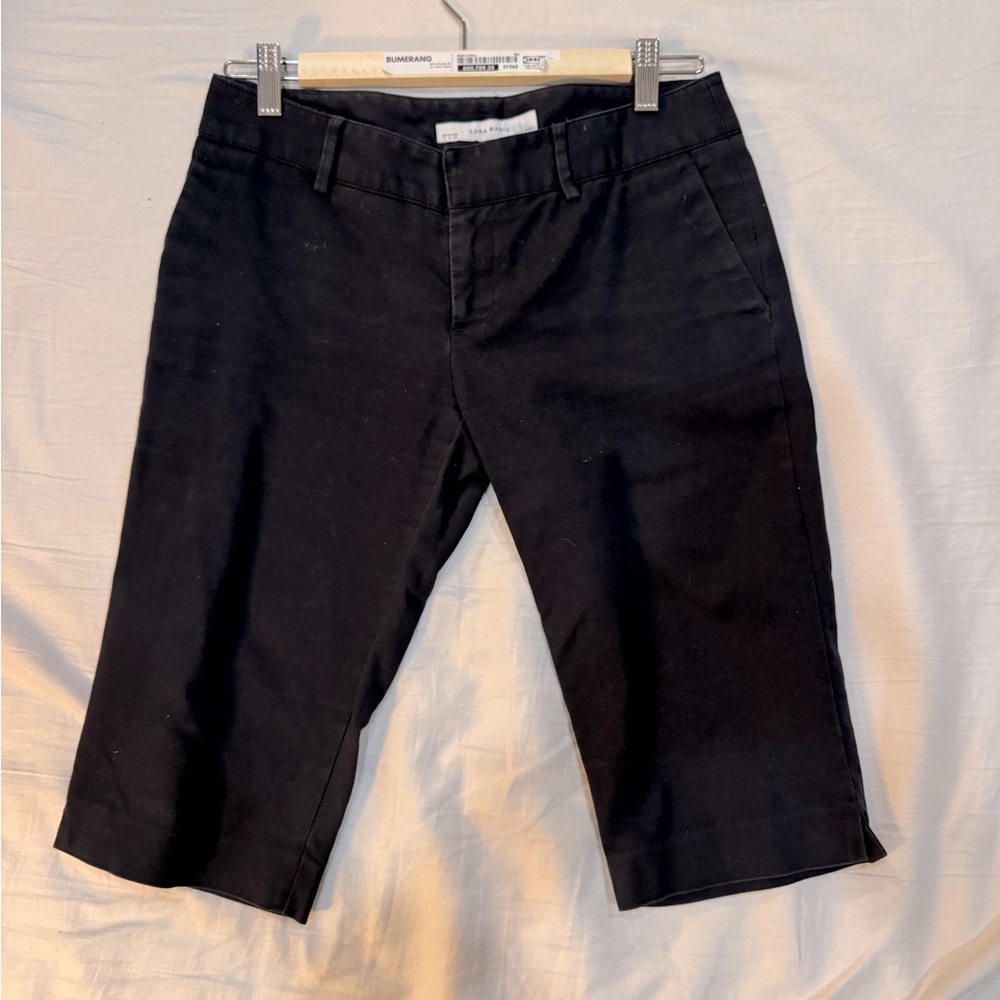 ZARA Black Bermuda Trousers